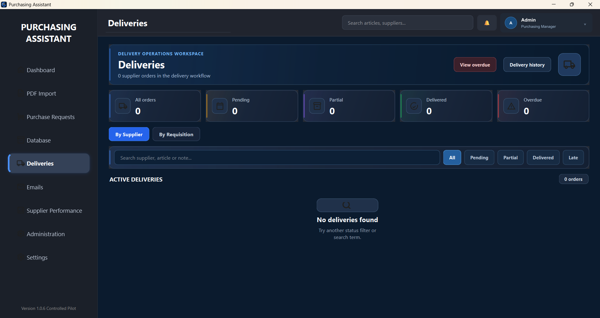 Delivery tracking workspace